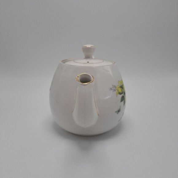 Vintage Ellgreave Genuine Ironstone Floral Teapot With Gold Trim - Picture 7 of 16